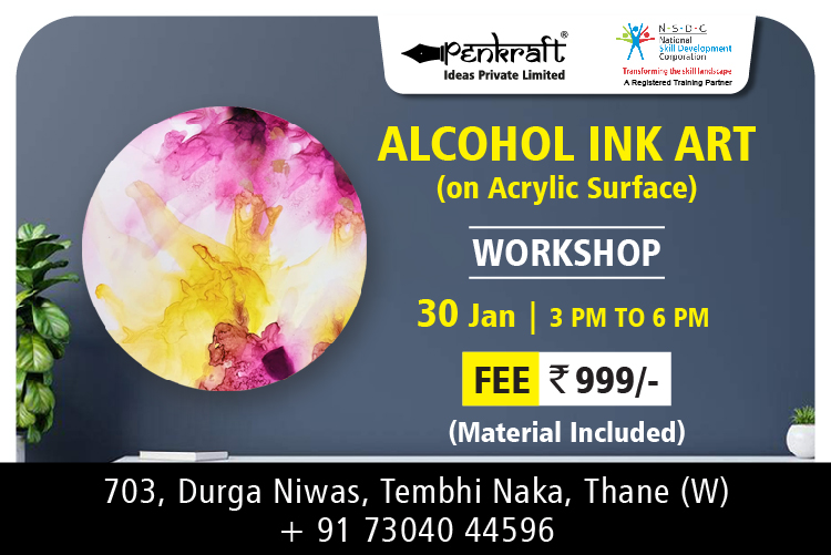 Penkraft Alcohol Ink Art on Acrylic Surface Workshop